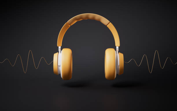 istock Headphones gaming headset, 3d rendering. Listening audio electronic device. 1405914382
