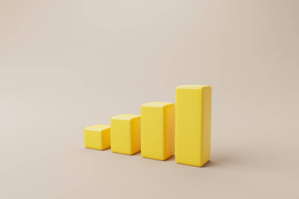 istock Growthing yellow graph bar on background. Business development to success and growing growth concept. 3d rendering illustration 1405914657