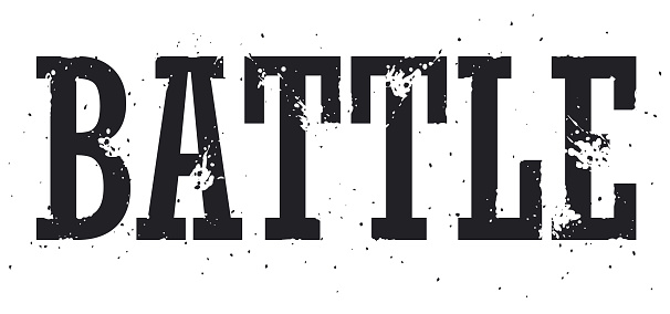 Grunge design with the word 'battle', isolated over with background.