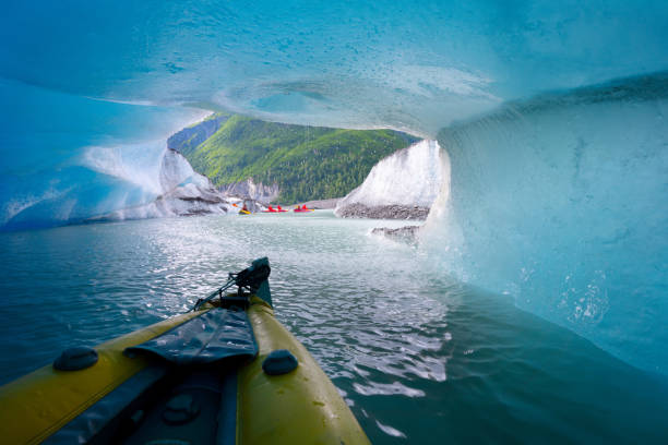 Kayak Trip from Valdez to Columbia Glacier Prince William Sound Alaska stock photo
