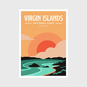 istock Virgin Islands National Park poster vector illustration design 1405925738