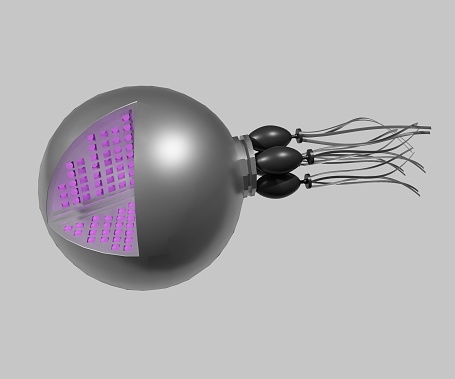 Isolated bacteria-based biomedical microrobot 3d rendering