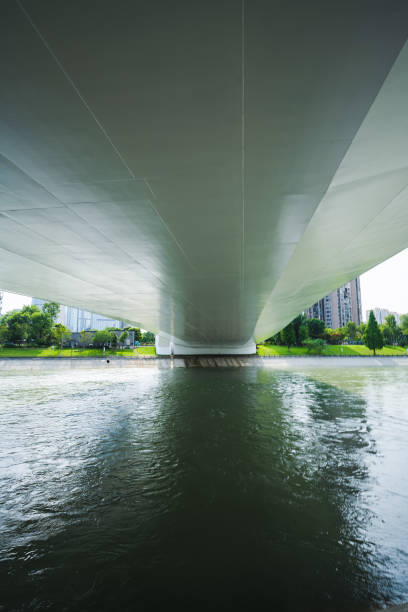 istock Sunny riverside bridge and Financial City 1405929226