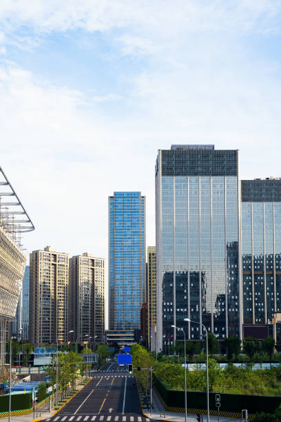 istock Early morning riverside Financial City 1405929278