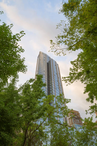 istock Riverside modern city at dusk 1405929381