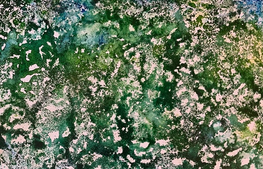 Textured Green Abstract Painting