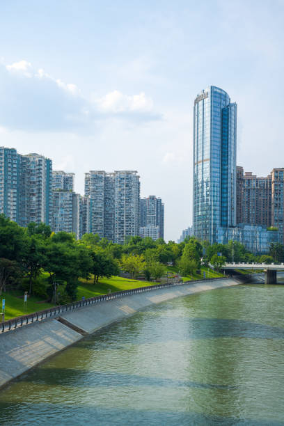 istock Morning riverside modern city 1405930386
