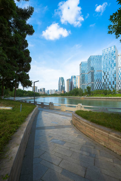 istock Morning riverside modern city 1405930430