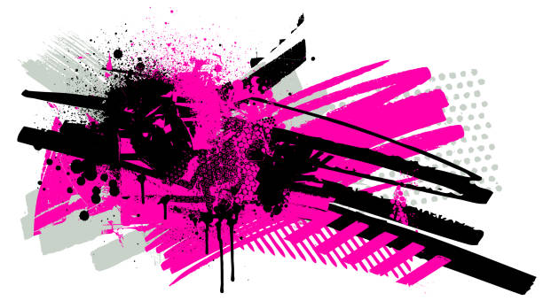 moderne rosa grunge-texturen und -muster vektor - spray paint paint graffiti spray stock-grafiken, -clipart, -cartoons und -symbole
