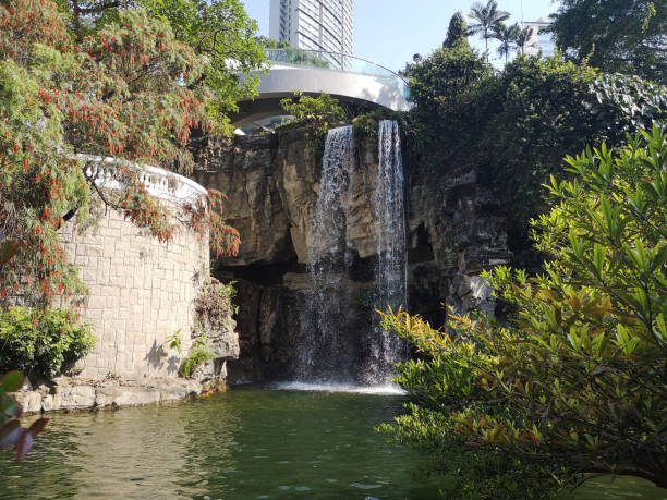 istock Waterfall in Hong Kong Park, Admiralty 1405937567