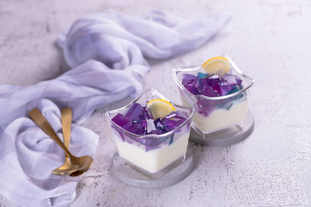 istock Panna Cotta with Butterfly Pea Jelly 1405945802