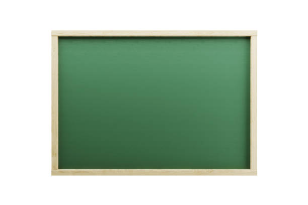 green chalkboard on white background - blackboard back to school green picture frame imagens e fotografias de stock