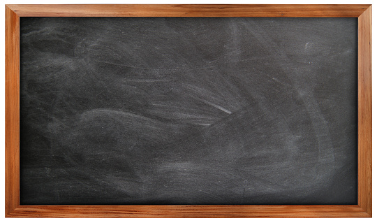 Empty black chalkboard on white background, Blank chalkboard with wooden frame isolated on white background. can add your own text on space.