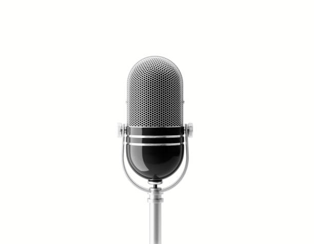 microphone sur fond blanc - micro photography photos et images de collection