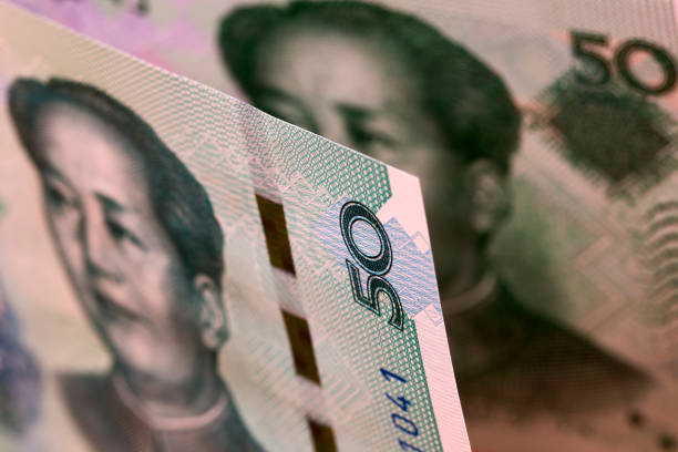 istock Chinese money - 50 Yuan - business background 1405948018