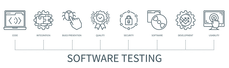 Testing Examples Graphic Software Testing Vector Infographic In Minimal Outline Style Stock ...