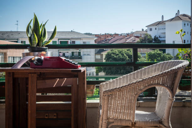 istock Urban home terrace with 1970s typewriter 1405952931
