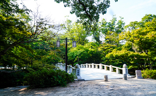 New York City Central Park footbridge over the walkway