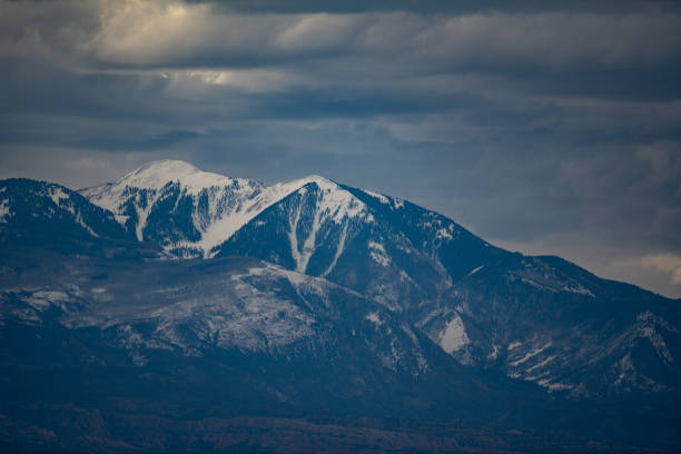 Winter storm clouds approaching on the Sangre de Cristo mountain range of Colorado