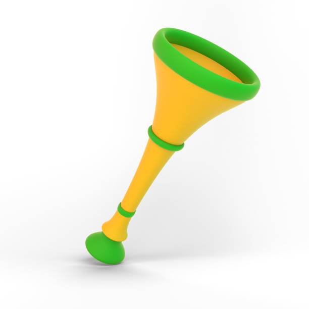 cartone animato vuvuzela horn - vuvuzela foto e immagini stock