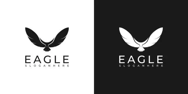 Vector illustration of simple eagle silhouette logo design