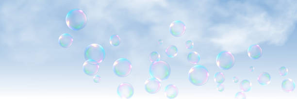 Set of realistic colorful soap bubbles. Transparent realistic soap bubbles isolated on transparent background. Set of realistic colorful soap bubbles. Transparent realistic soap bubbles isolated on transparent background. Vector texture. Light Gray vector cover with spots. free chore backgrounds stock illustrations