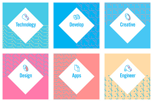 System Development Web Designing Square Vector Frame Stock Illustration ...