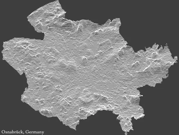 Vector illustration of Topographic relief map of OSNABRÜCK, GERMANY