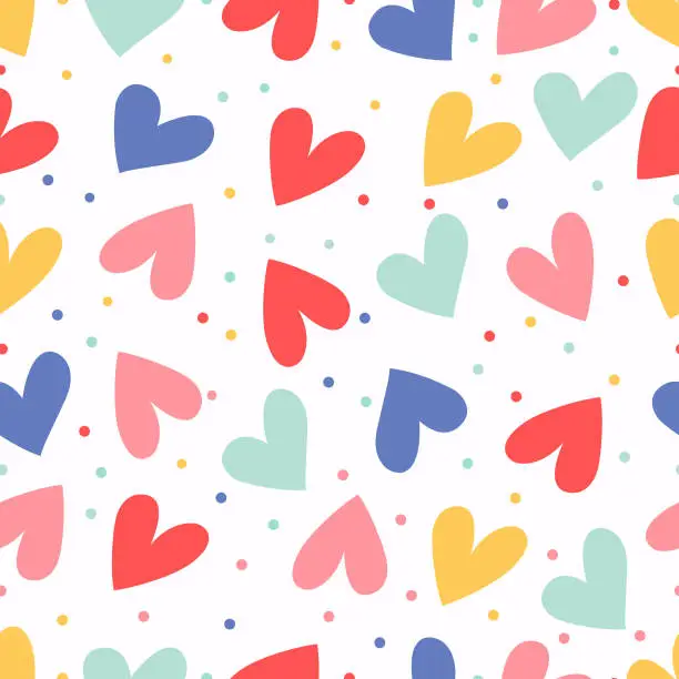 Vector illustration of Heart seamless pattern .