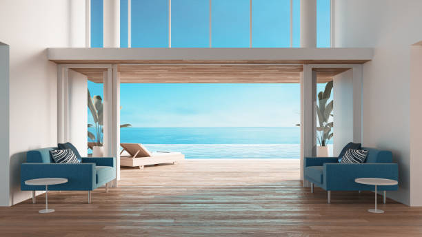 istock beach interior sea view hotel and resort  - 3D rendering 1405975277