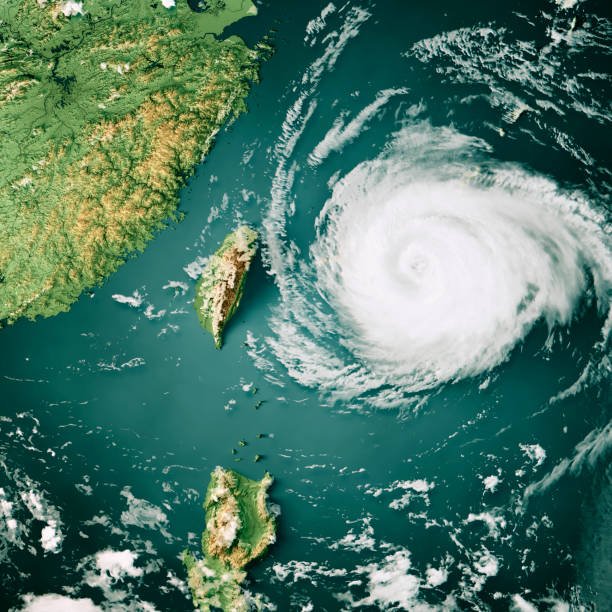 istock East China Taiwan Cloud Map Typhoon Maria 2018 3D Render Color 1405975638