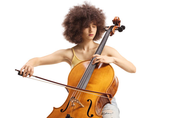 istock Casual young woman playing a cello 1405976874