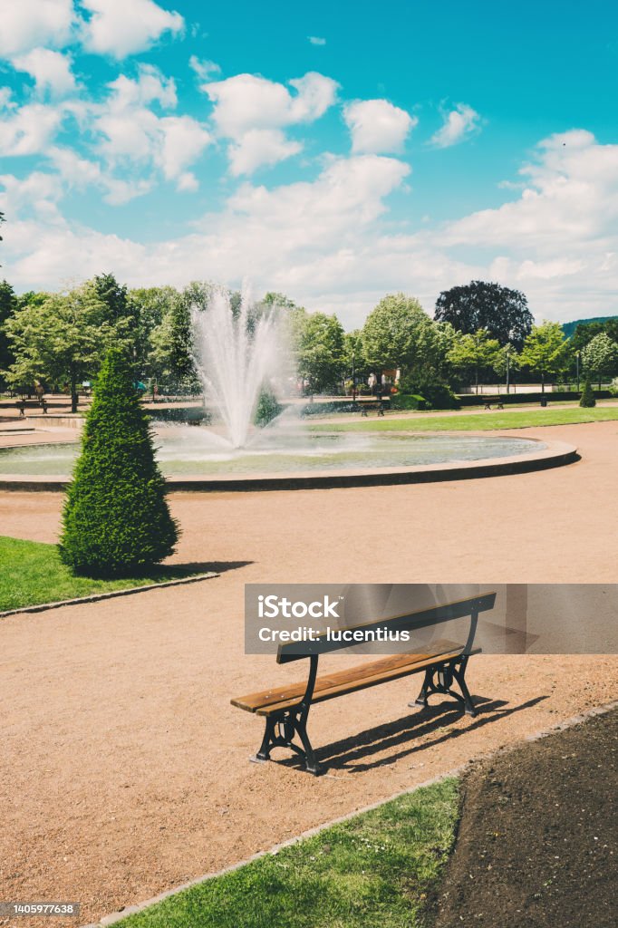 Jardin de l'Esplanade in the city of Metz, France View of the public park called the Jardin de l'Esplanade in the city of Metz in the Lorraine region of north east France. Beauty Stock Photo