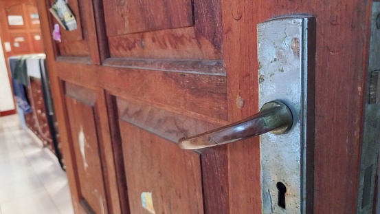 doorknob attached to the door to open the door