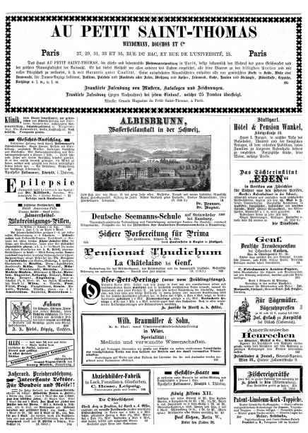 istock Ads in a German magazine of 1875 including the Albisbrunn spa 1405983530