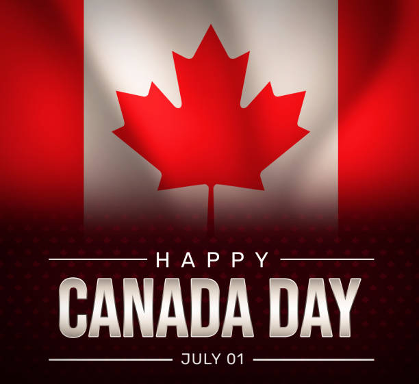 istock Canada Day Abstract Background with Waving flag and red backdrop. National patriotic day of Canada wallpaper 1405984064