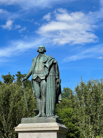 King of Prussia, USA - June 28, 2022. Statue of George Washington at Washington\