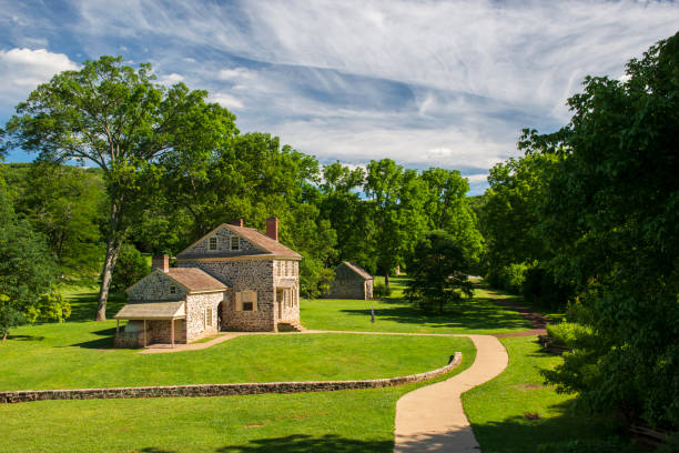 King of Prussia, USA - June 28, 2022. Summer scenery at Washington's Headquarters, Valley Forge National Historic Park, Pennsylvania, USA