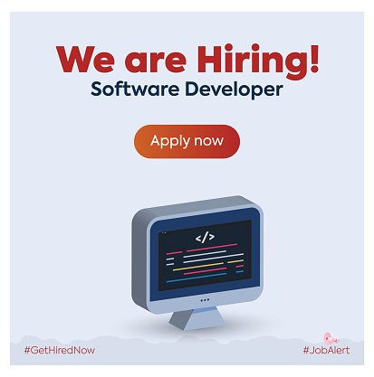 Software Posts We Are Hiring A Software Developer Social Media Post Template Stock ...