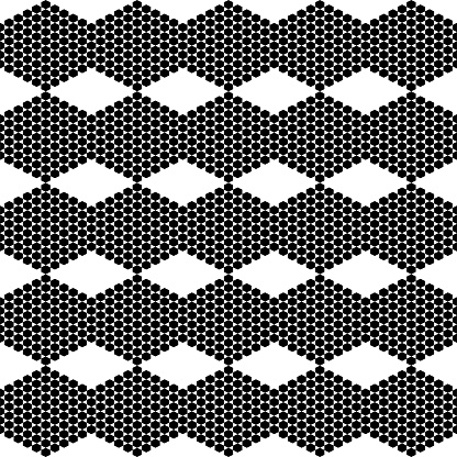 Vector illustration. Hexagon texture. Black and white geometric seamless pattern. Mosaic abstract background. Hexagonal repeating geometric polygon texture.