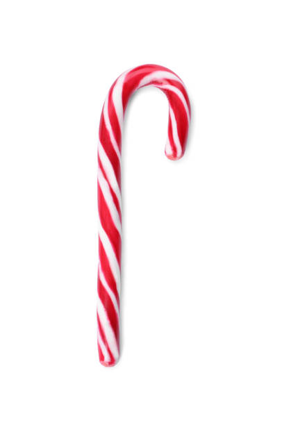 istock Sweet Christmas candy cane isolated on white 1405990380