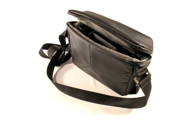 istock Black bag with belt isolated on white 1405992037