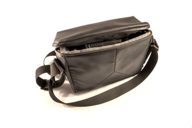istock Black bag with belt isolated on white 1405993557