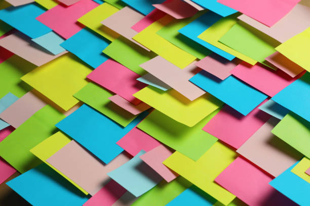 istock Colorful paper notes as background, closeup view 1405993882