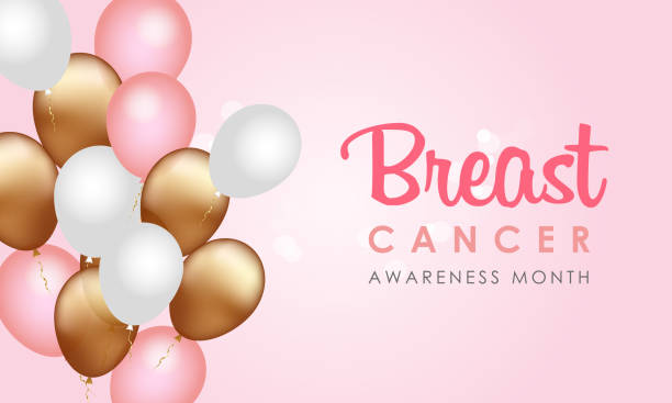 illustrations, cliparts, dessins animés et icônes de mois dans la lutte contre le cancer du sein. octobre. une main serrée dans un poing comme symbole du combat. - breast cancer cancer breast cancer awareness ribbon pink