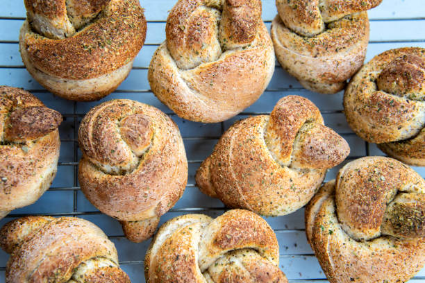 Bread rolls stock photo