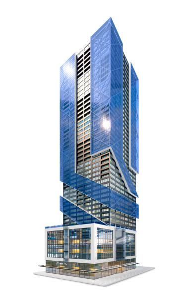 istock Realistic skyscraper building isolated on white background. 3d illustration 1406001120