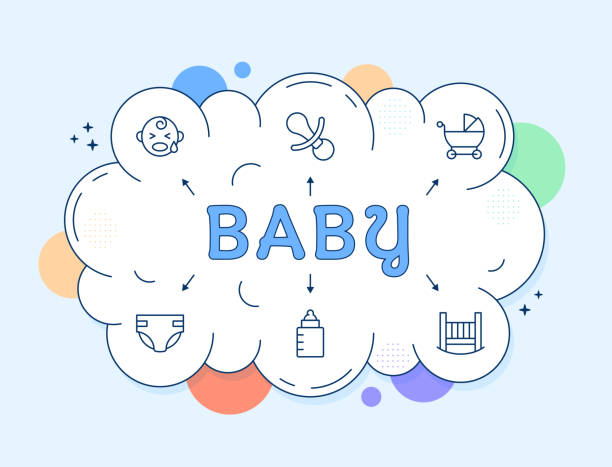 ilustrações de stock, clip art, desenhos animados e ícones de baby icon design - baby icons audio