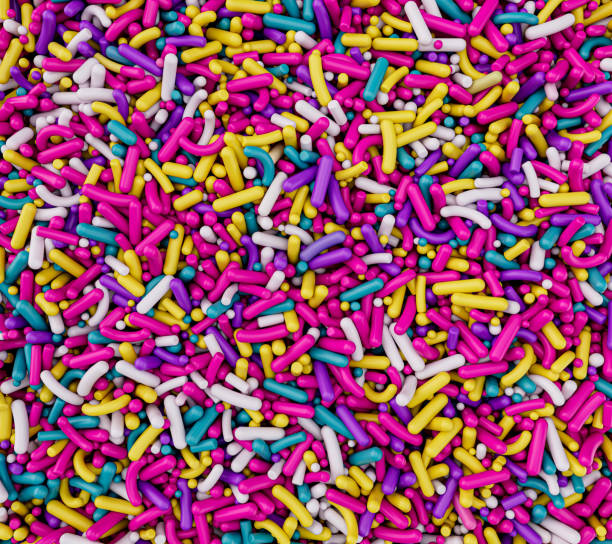 istock Sugar sprinkle dots a lot of sprinkles as a background 3d illustration 1406009438