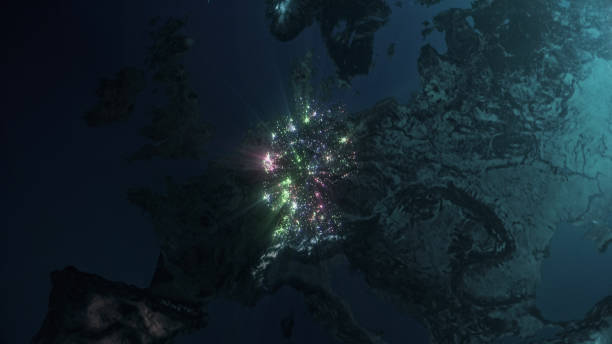 istock Shining city lights of Germany seen from space 1406011247